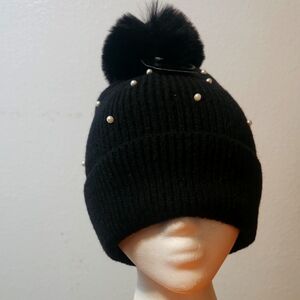 Torrid Black Pom Pom Studded Hat
